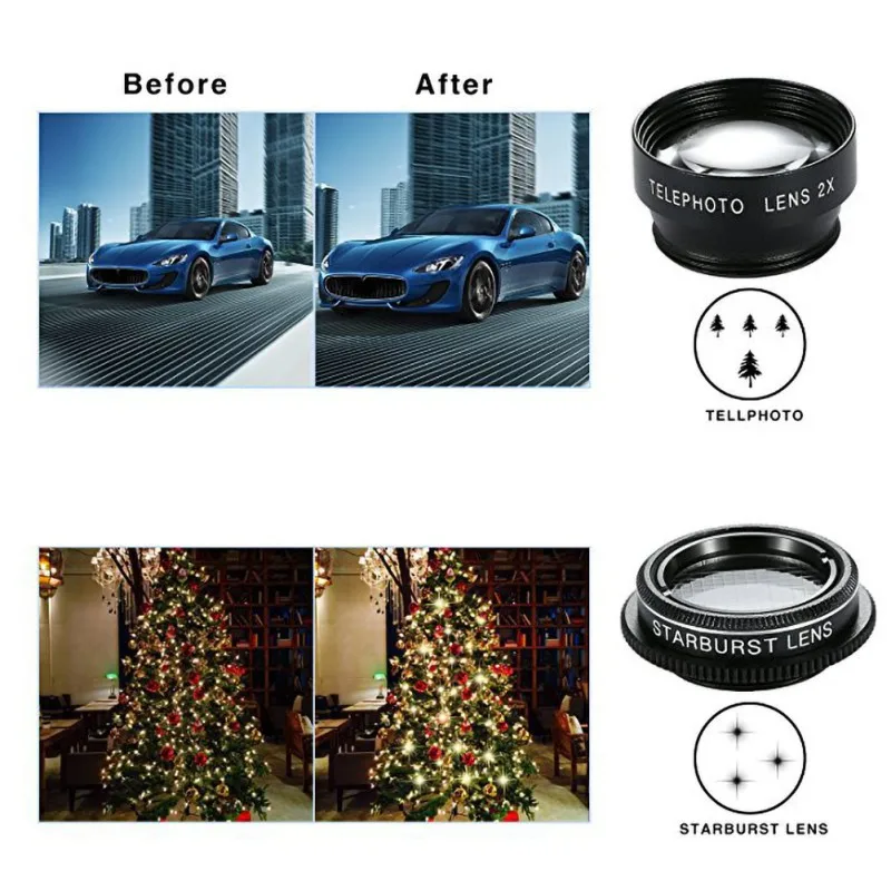 9 в 1 Набор линз для мобильного телефона широкий микроугол рыбий глаз