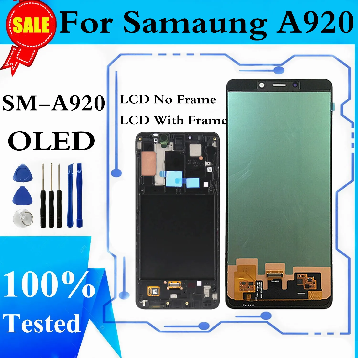 

LCD For Samsung Galaxy A9 2018 SM-A920F/DS LCD Display Touch Screen Digitizer Assembly With Frame For Samsung A920 Display