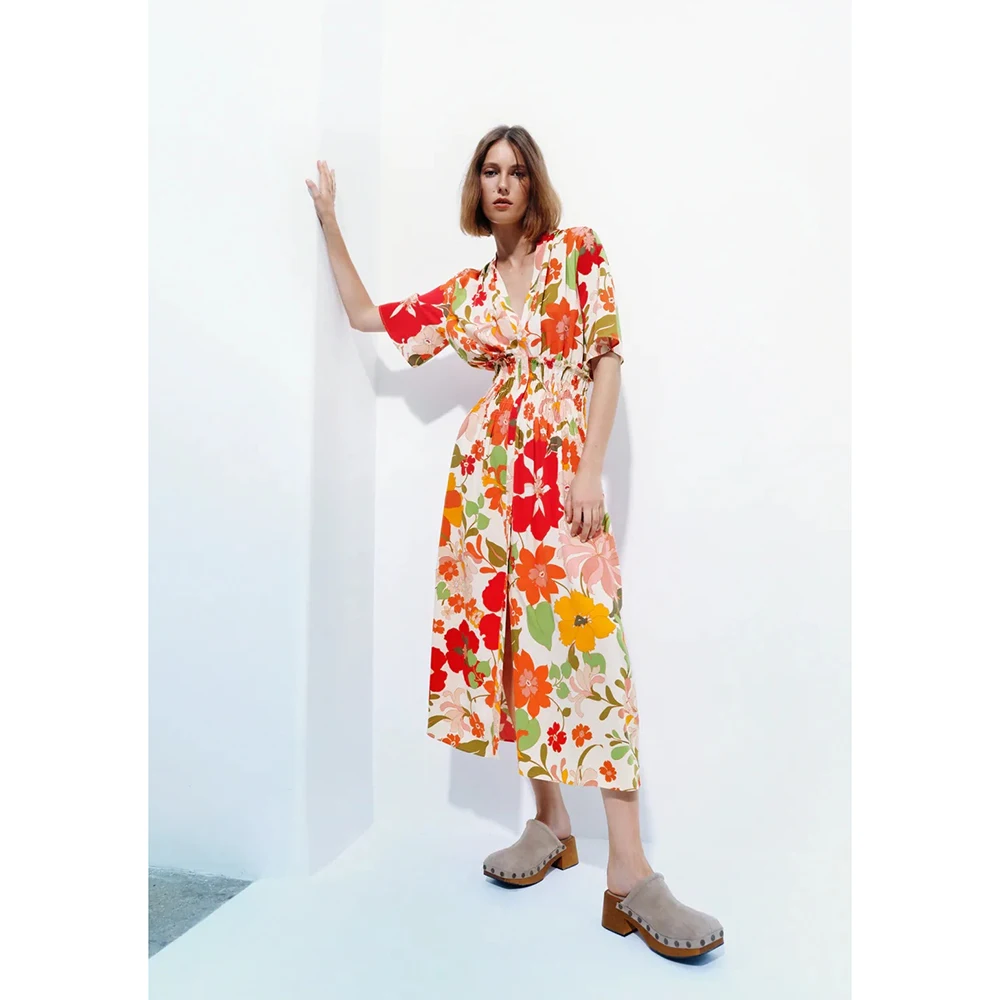 

Летнее новое универсальное женское платье Unizera в европейском и американском стиле с цветочным принтом 2021, новинка 8227394