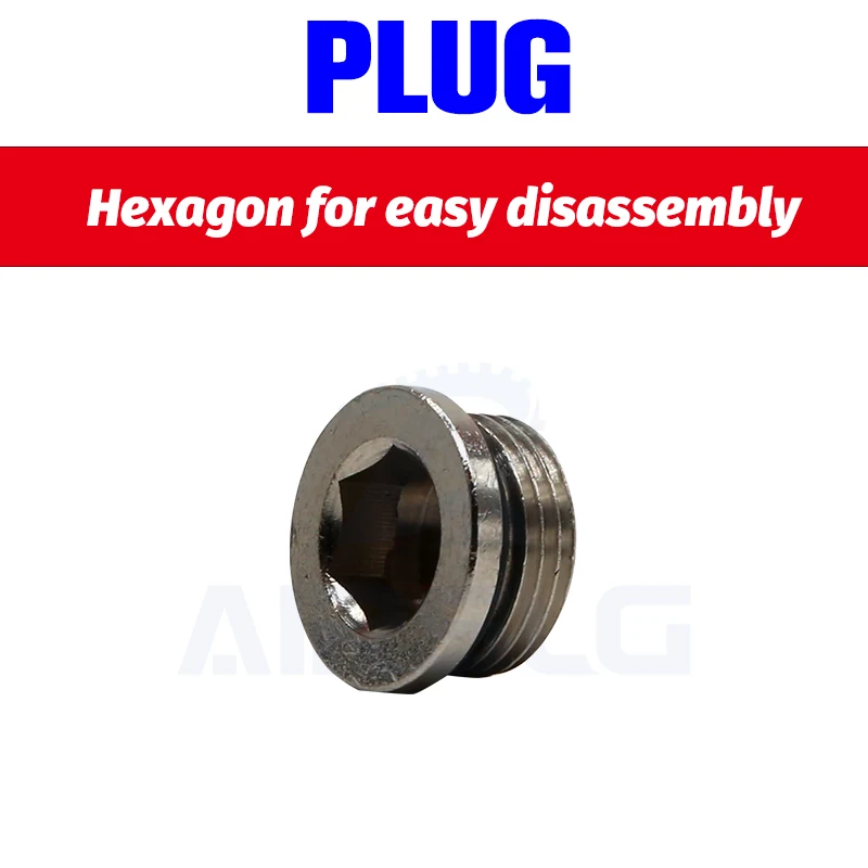 10 шт./лот медная Внутренняя шестигранная вилка фитинг с уплотнительным кольцом M5