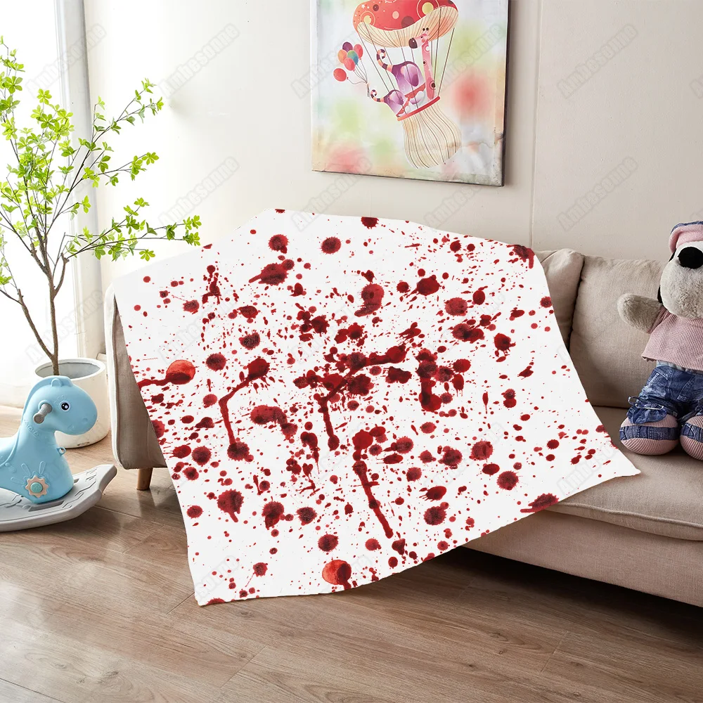 

Красное и белое одеяло из шерпы в форме пятен и брызг крови, Классическое Одеяло Из шерпы, одеяло на заказ, Прямая поставка