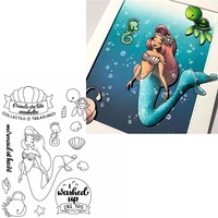 mermaid at heartsea animals clear stamps sea animalsphrases kids transparent silicone stamp 2020