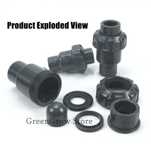 1 шт., обратный клапан из НПВХ, 20  110 мм, шаровой кран для промышленной очистки воды, обратный клапан, соединители для садового орошения, водопроводных труб