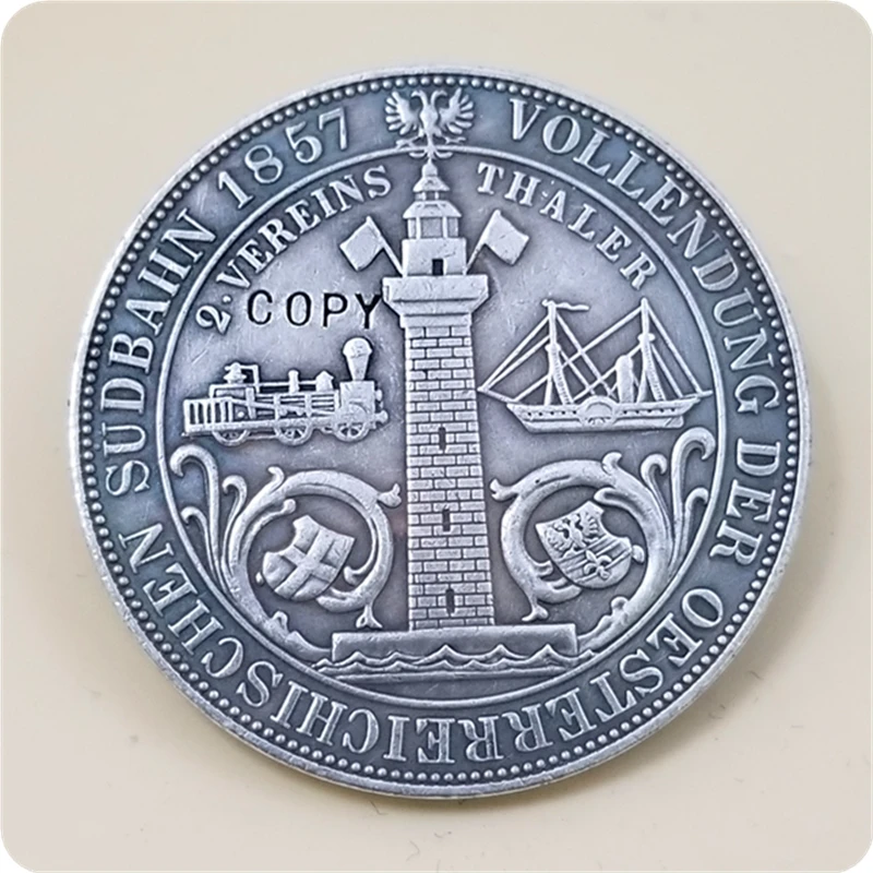 1857 Австрия хабсбург 2 Vereinsthaler Франц Джозеф I (Южно Австрийские железные дороги)