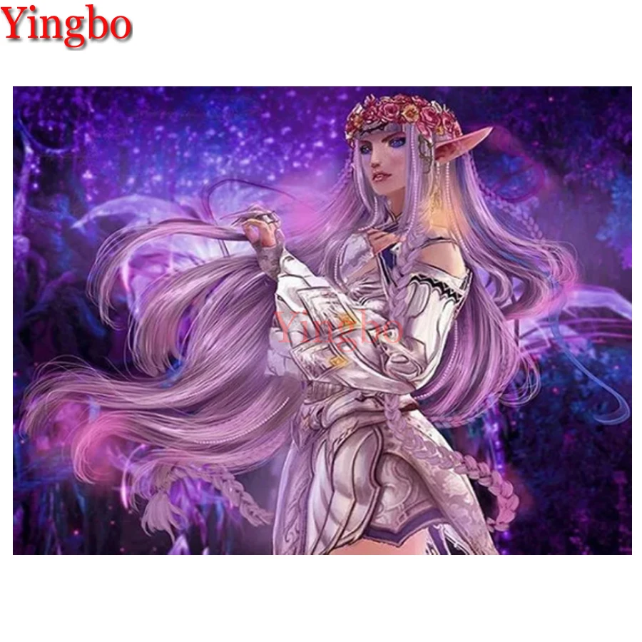 

DIY full drill Square round Diamond Painting Cartoon Elf Girl Diamond Embroidery Complete Kit Home Decor Handmade Gift