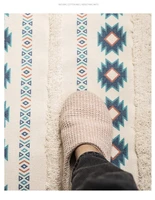 retro bohemian carpet hand woven cotton linen carpet rug bedside rug geometric floor mat living room bedroom carpet home decor