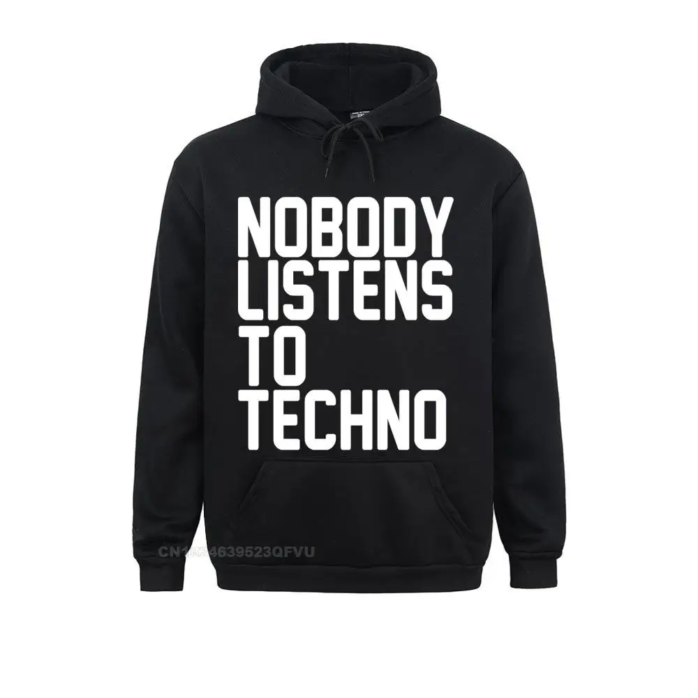 Nobody Listens To Techno Sweater Men Cotton Vintage Hoodie Homme Music Disco Clothes Graphic Japanese Streetwear