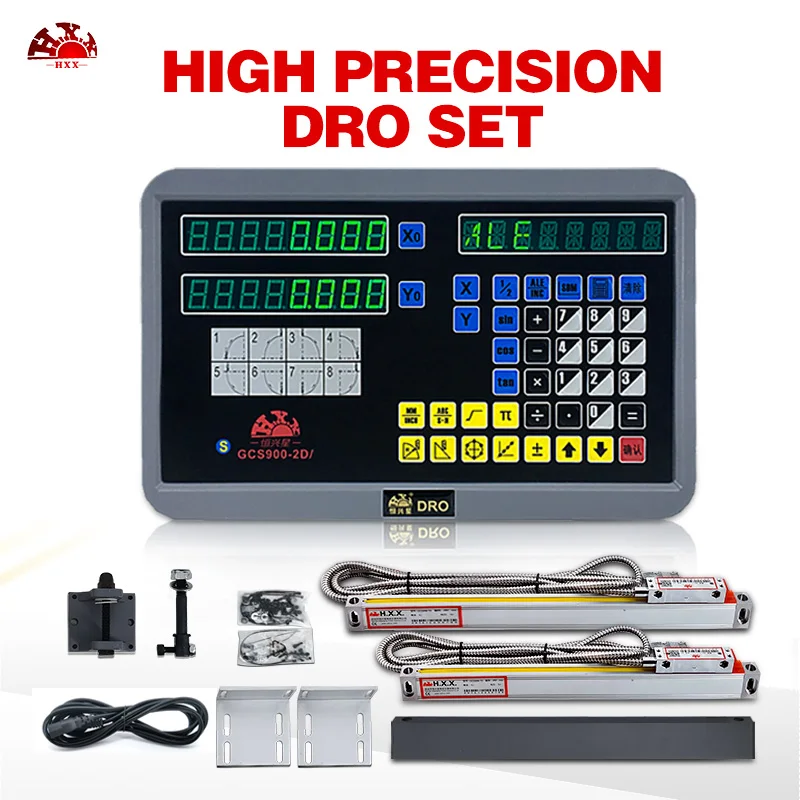 

HXX 2 Axis DRO Complete Set Tools Milling Lathe Drill Machine Digital Readout Display With 2 pcs Linear Scales Free Shipping