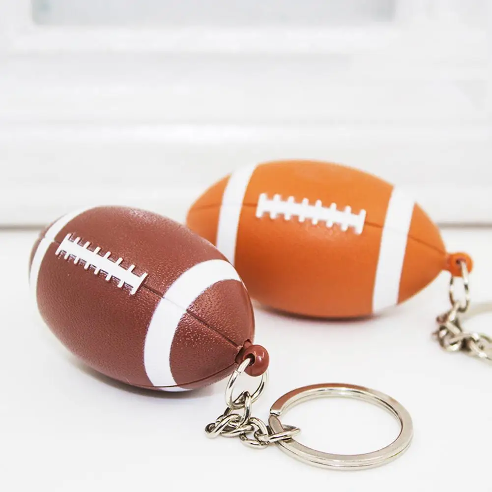Забавный брелок для регби со светодиодной подсветкой и кольцом ключей|Брелоки| |