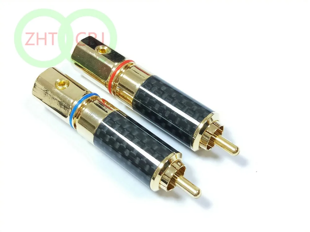 

100PCS Copper Gold Plated RCA Connector Audiophile Plug Solder DIY New