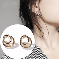 exaggeration geometric circle women personality temperament fashion fine earrings chic simple female accessories girl jewelry