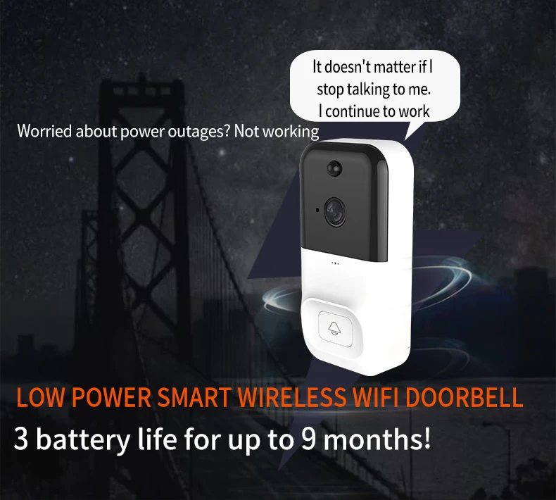 DIDseth Smart Wi-Fi батарея дверной звонок wifi Звонок камера для квартиры PIR сигнализация