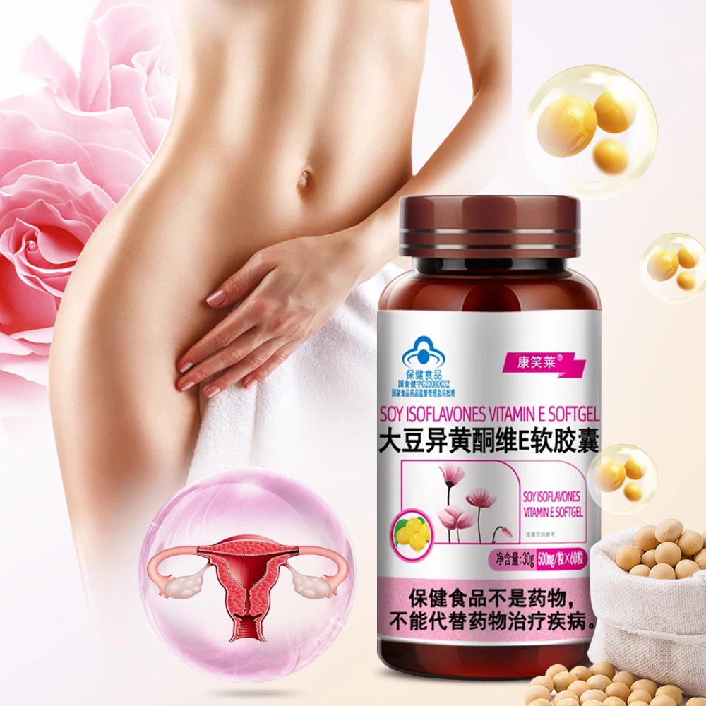

Соевый Изофлавон эстроген 500 мг * 60 шт./бутылка витамина E, антивозрастное средство для ухода за женскими яичниками, снятие плотности костей о...