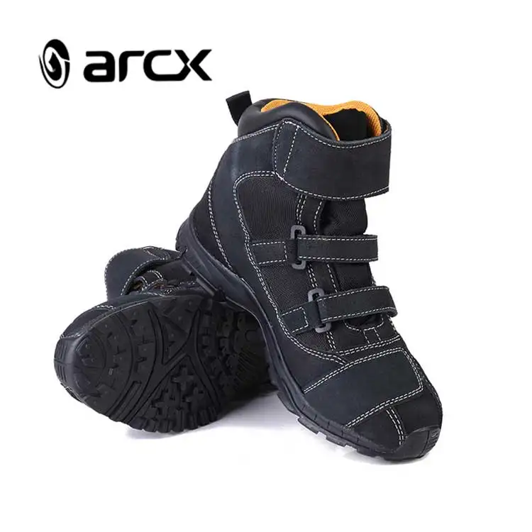ARCX/Водонепроницаемые мотоботы Мужская обувь в байкерском стиле из натуральной