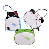 1pcs writing tablet kids whiteboard cartoon animal one piece dry wipe cardboard drawing kid white board hanging with pen