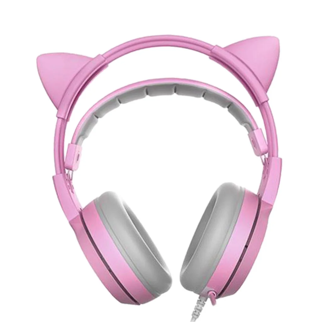 

Kids Wired Over Ear Headset 3.5mm Adjustable Headband with Mic for Phone PC