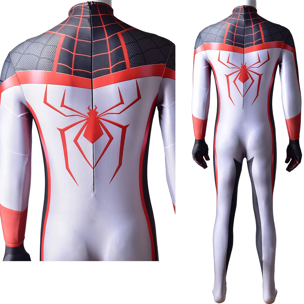 

PS5 TRACK Costume Cosplay Superhero Zentai Jumpsuit SuperVerse Miles Morales Bodysuit Halloween Costume Disfraces For Adult/kids