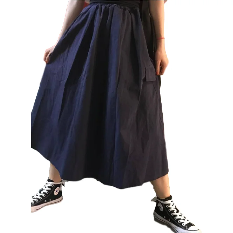 

New A Line Japanese Harajuku Autumn Winter Women Skirt High Waist Solid Female Korean Streetwear Elegant Long Skirts Plus Size
