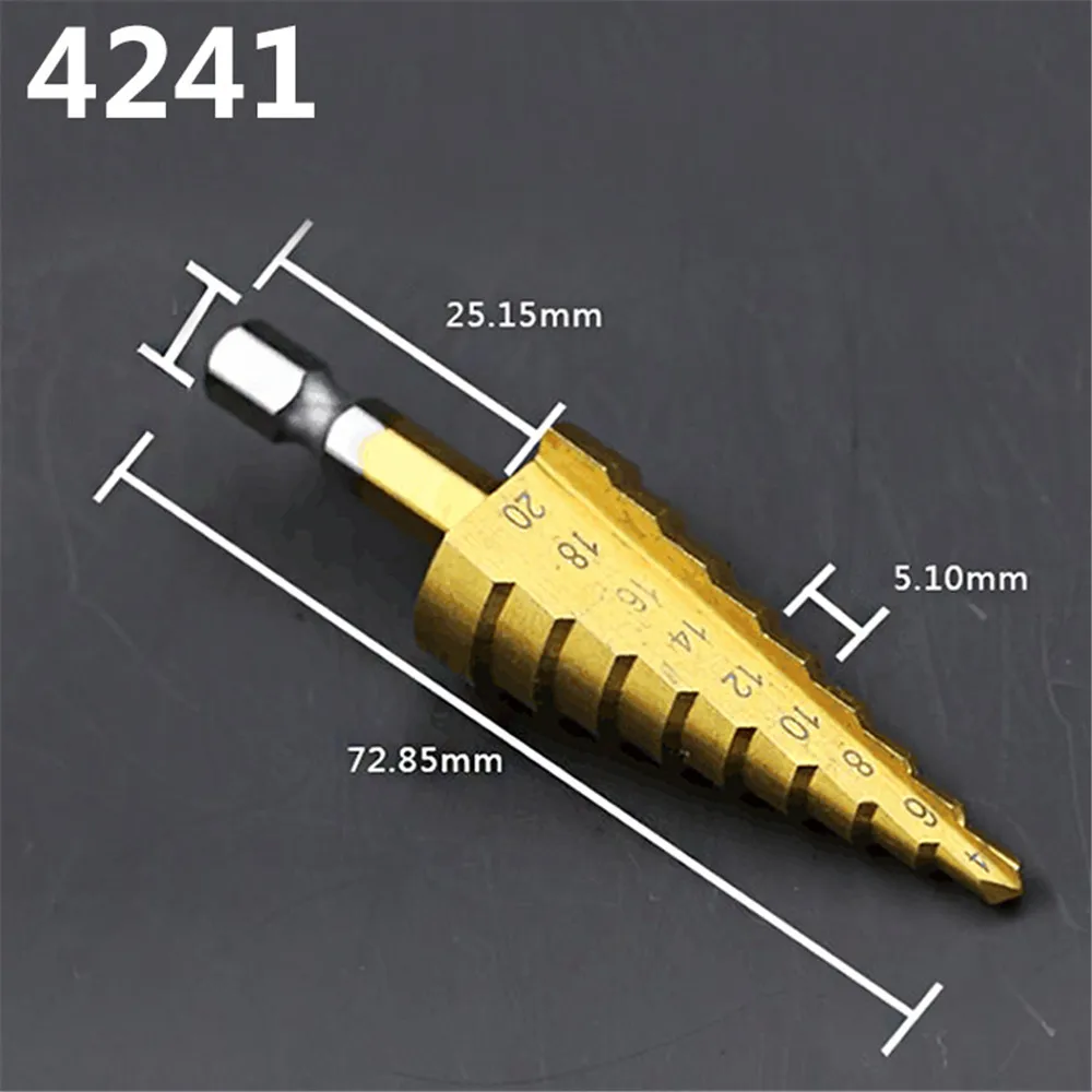 

4-20mm Large HSS 4241 Steel Step Cone Drill Countersink Titanium Bit Set Hole