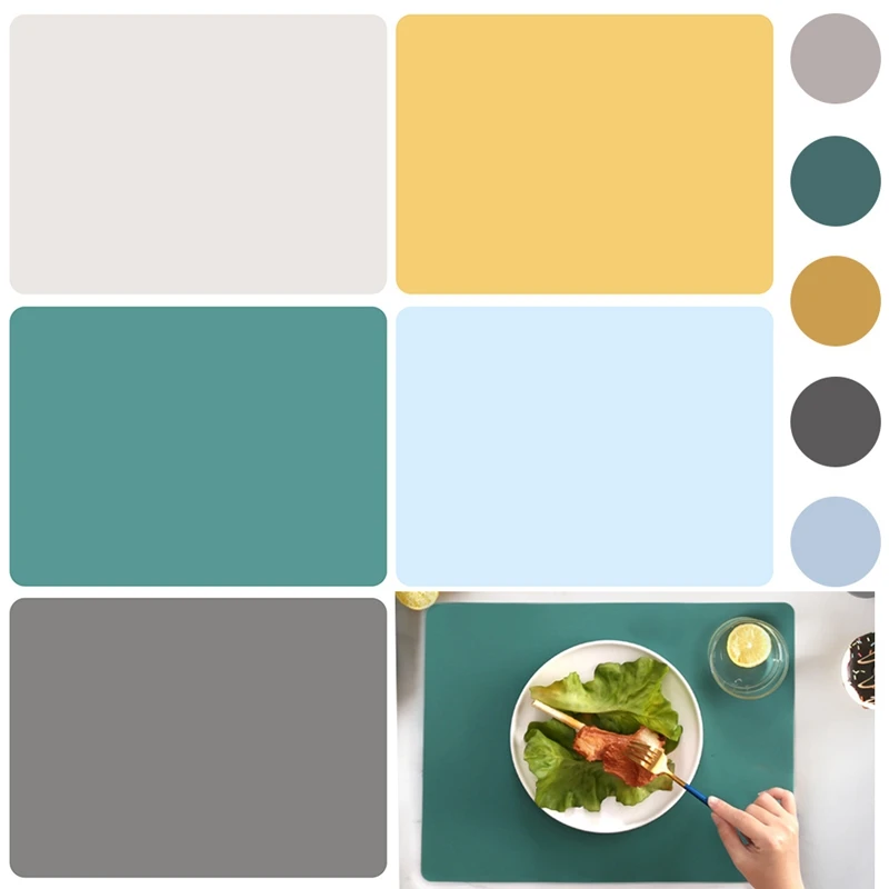 

30*40cm Silicone Waterproof Placemat Table Mat Heat Insulation Anti-skidding Washable Durable For Kitchen Dining