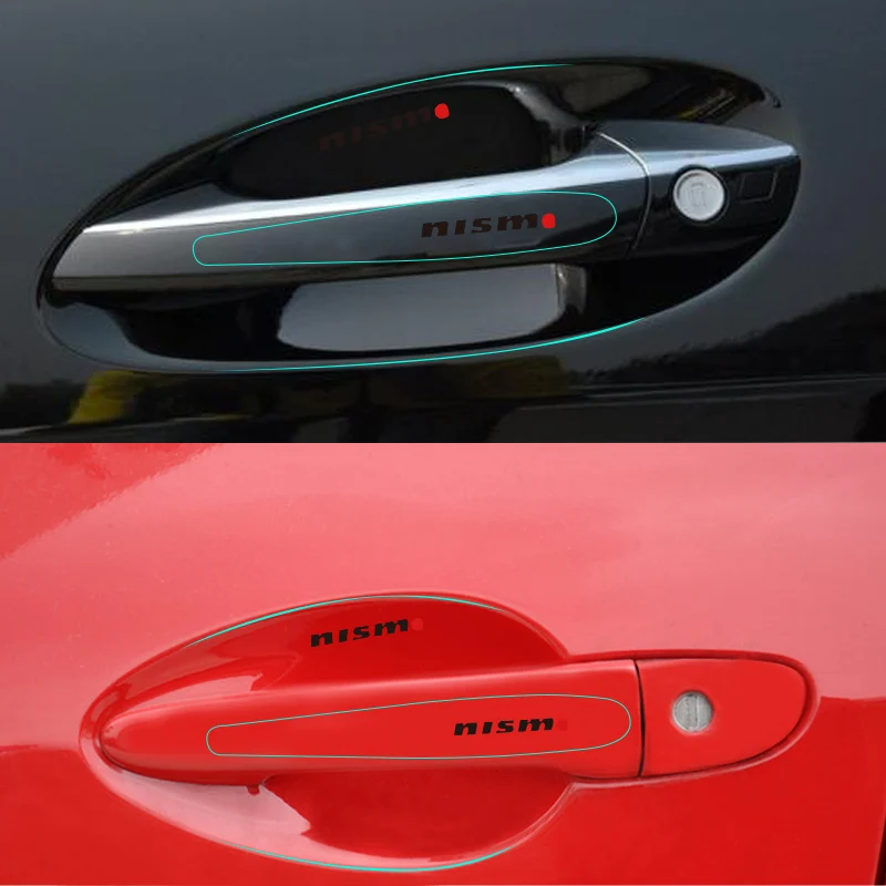 8Pcs Car Door Handle Protection Sticker Anti Scratch Film For Nissans Nismo X-trail Almera Qashqai Tiida Sunny Teana Primera - купить по