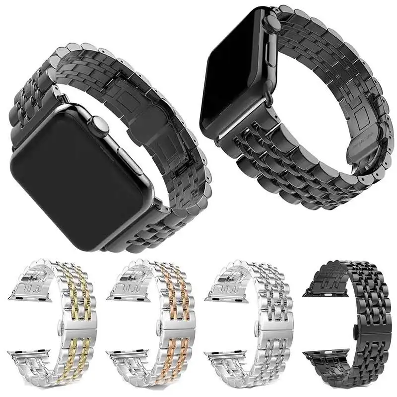 Ремешок из нержавеющей стали для apple watch band 42 мм 38 4 3 5 44 40 iwatch series Link браслет |