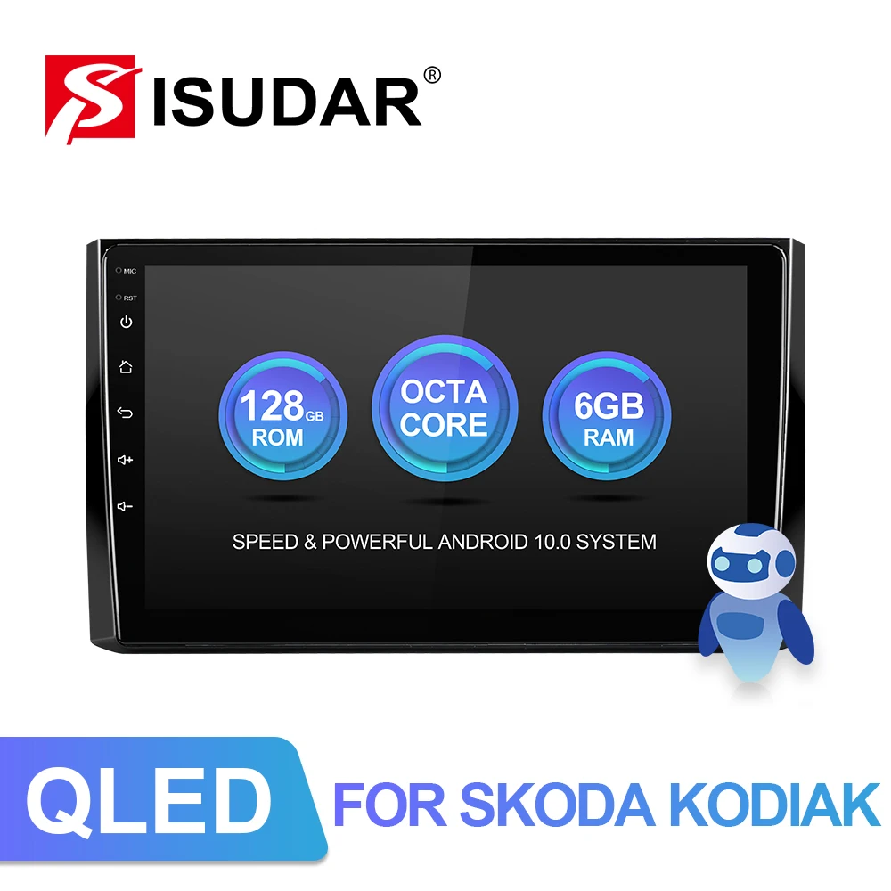 

ISUDAR V72 QLED Android 10 Auto Radio For Skoda Kodiaq 2017 2018 2019 GPS CANBUS Car Multimedia RAM 6GB 4G Carplay DSP No 2 Din