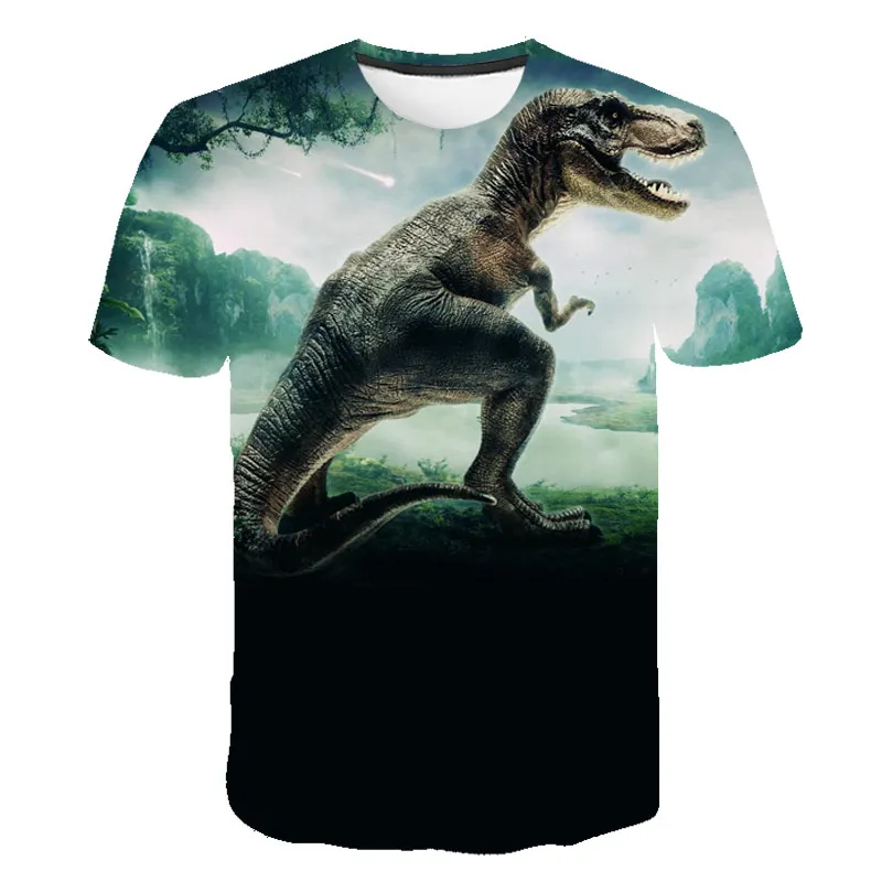 

4-14T Kids Dinosaur Graphics T-shirts With Print Jurassic World T-shirts For Boys Short Sleeve Tees Summer Child Clothing Tops