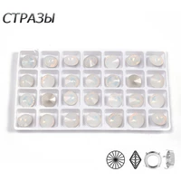 ctpa3bi super beauty white opal glass crystal sew on claw rhinestones rivoli glass fancy stones for jewelry gym suit decoration