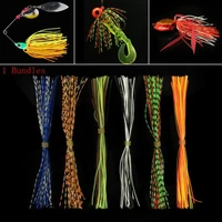 1 bundles mixed color 13cm silicone skirts for spinnerbait buzz bait rubber jig lure squid skirts fly tying material