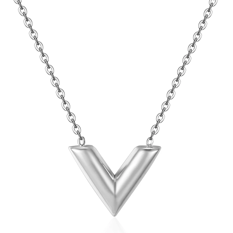 Геометрическое большое v-образное серебряное ожерелье с медным покрытием для