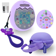 Protective Silicone Cover and Carrying Case and Screen Protector  for Tamagotchi Pix with strap Lanyard Purple Pink Blue Green