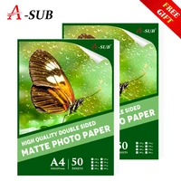 50pcs a4 photo paper double side matte inkjet printer paper imaging printing paper waterproof photographic color coated
