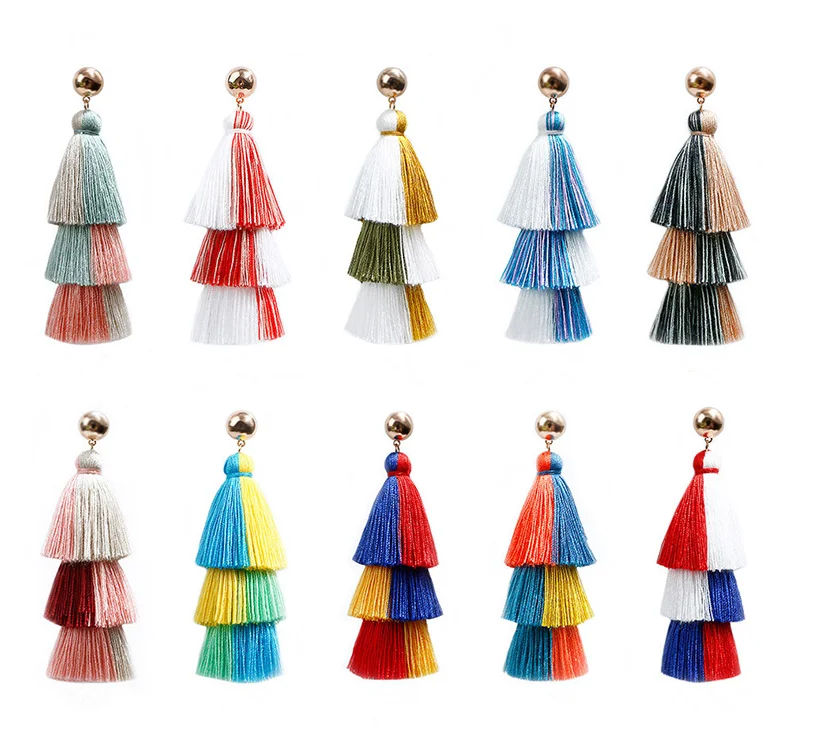 2020 новые стильные серьги в стиле бохо богемные с кисточками этническом модная