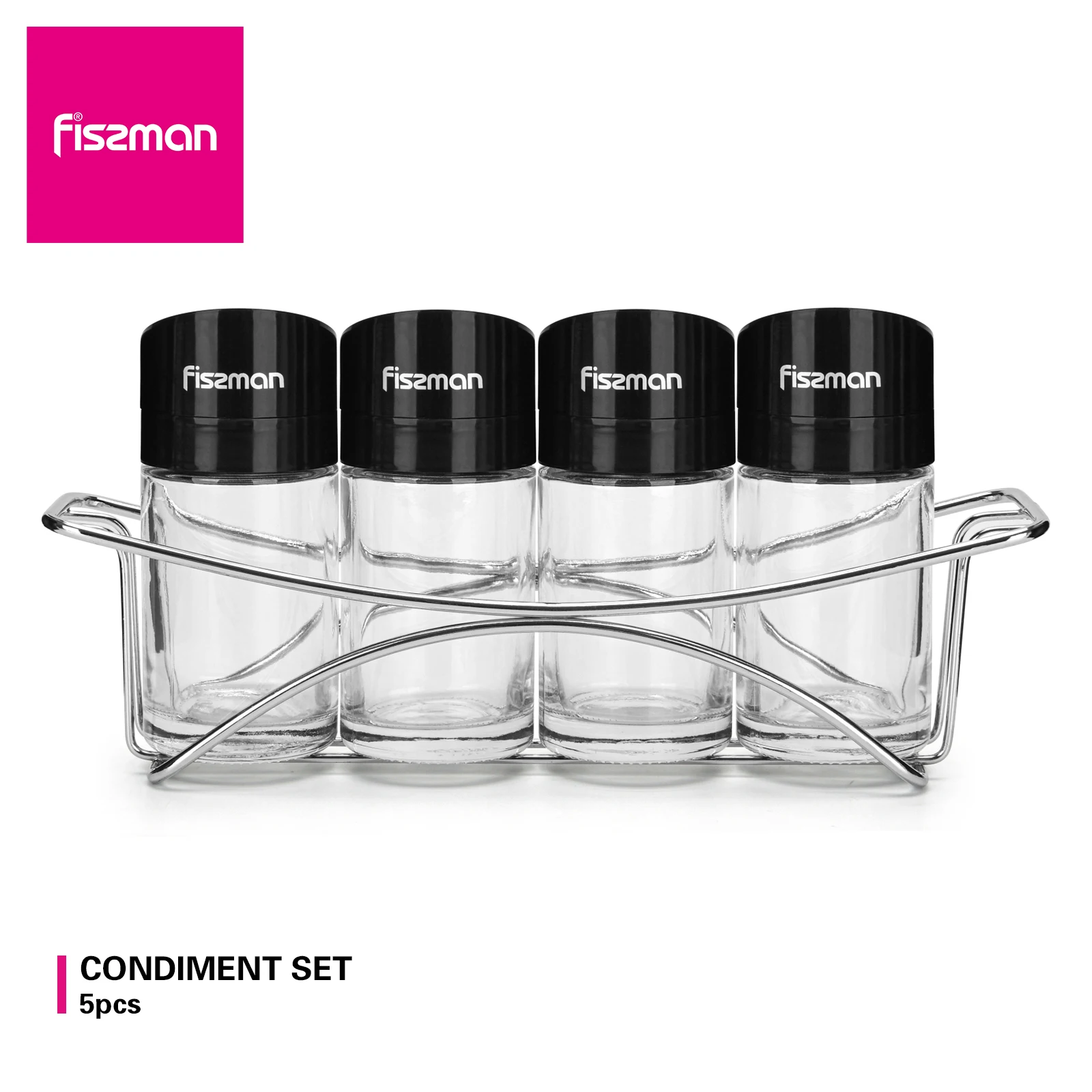 

FISSMAN Condiment set With Four Glass Bottles Cooking Tool Salt Bottle