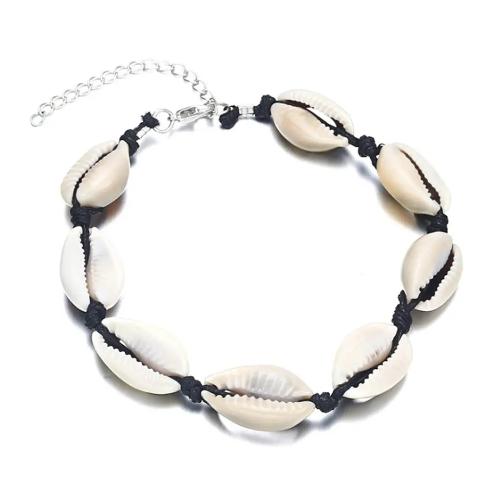 Women Anklets Bangle Bracelet Bohemia Shell Rhinestone Lady Cute Gold Color Fashion Jewelry Girls Lovers Valentine gift | Украшения и