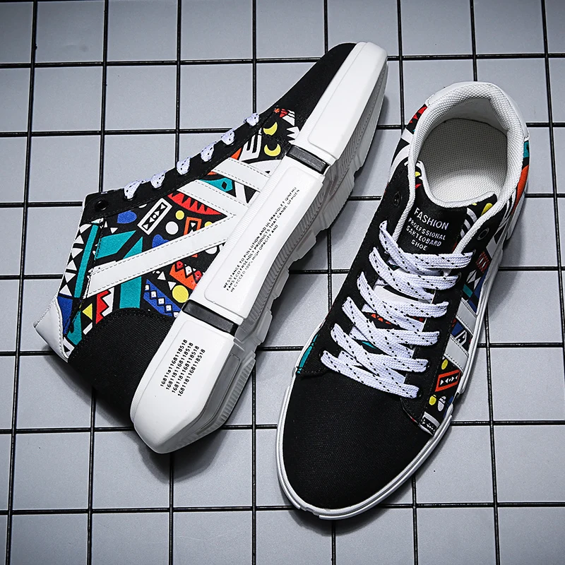 

2019 New Mens Casual Shoes Canvas Shoes for Men Lace-up Breathable Fashion Summer Autumn Flats Fashion Male Shoe Chaussure Homme