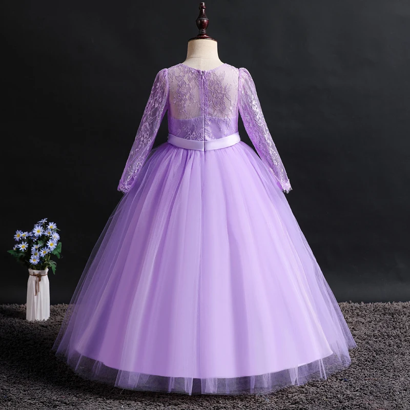 2020 летнее платье подружки невесты с длинными рукавами Детские платья для девочек