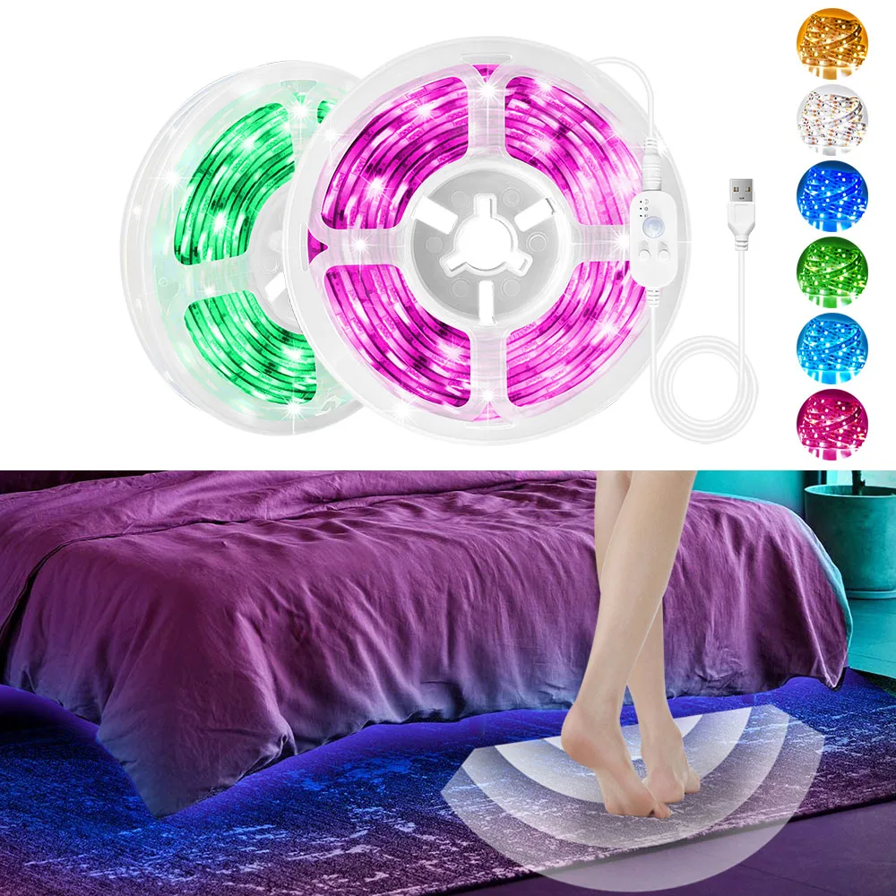 

Motion Sensor LED Strip Light Smart Dimmable SMD2835 DC 5V USB LED Light Strip Room Kitchen Stairs Night Lamp 3M - 5M