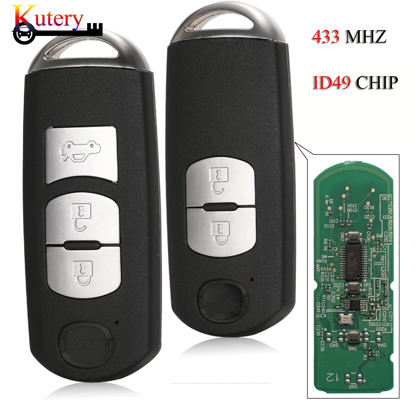 

Jingyuqin дистанционный умный Автомобильный ключ для MAZDA CX-3 Axela CX-5 Atenza 2/3 кнопки 433 МГц ID49