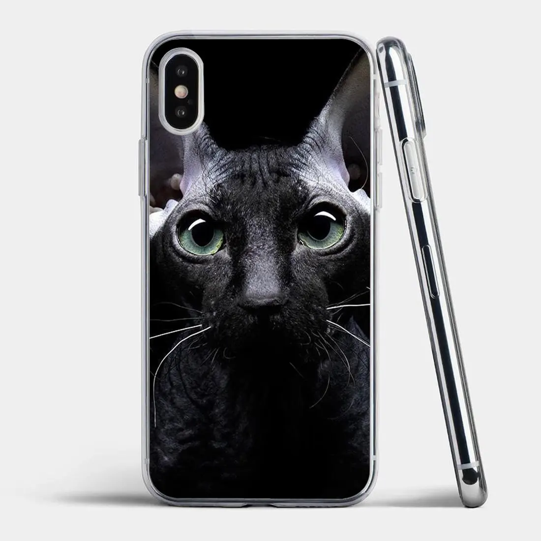 Роскошные Кошка Сфинкс для iPhone 6 7 8 Plus 4 4S 5 5S SE 2020 5C 6S X XR XS 11 12 Pro Max прозрачной мягкой