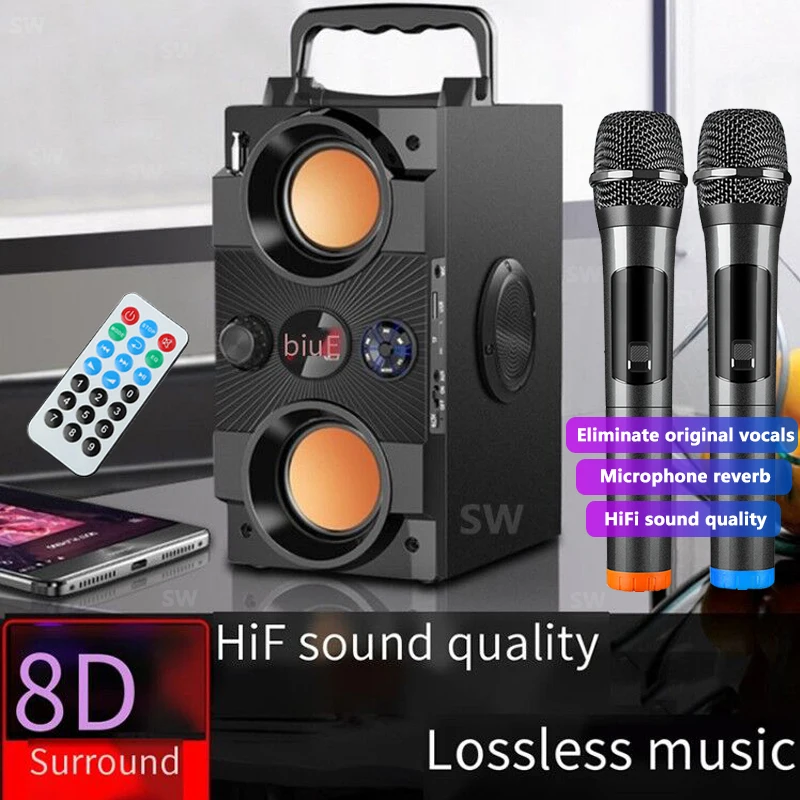 3d Stereo Music Center Outdoor Portable Wireless Column Subwoofer Boombox Soundbar Support Aux Tf Fm