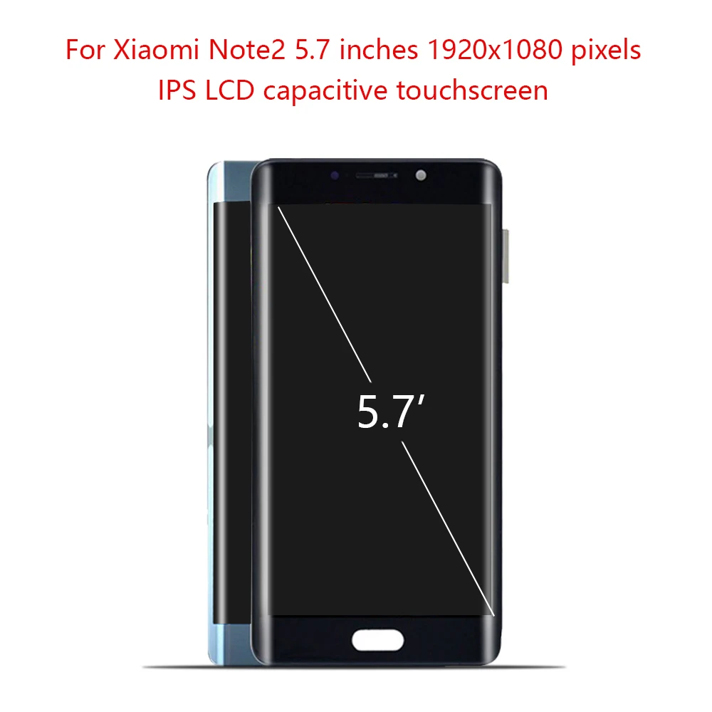 AMOLED 5 7 "оригинальный для XIAOMI Note 2 дисплей ЖК дигитайзер сенсорный экран с рамкой