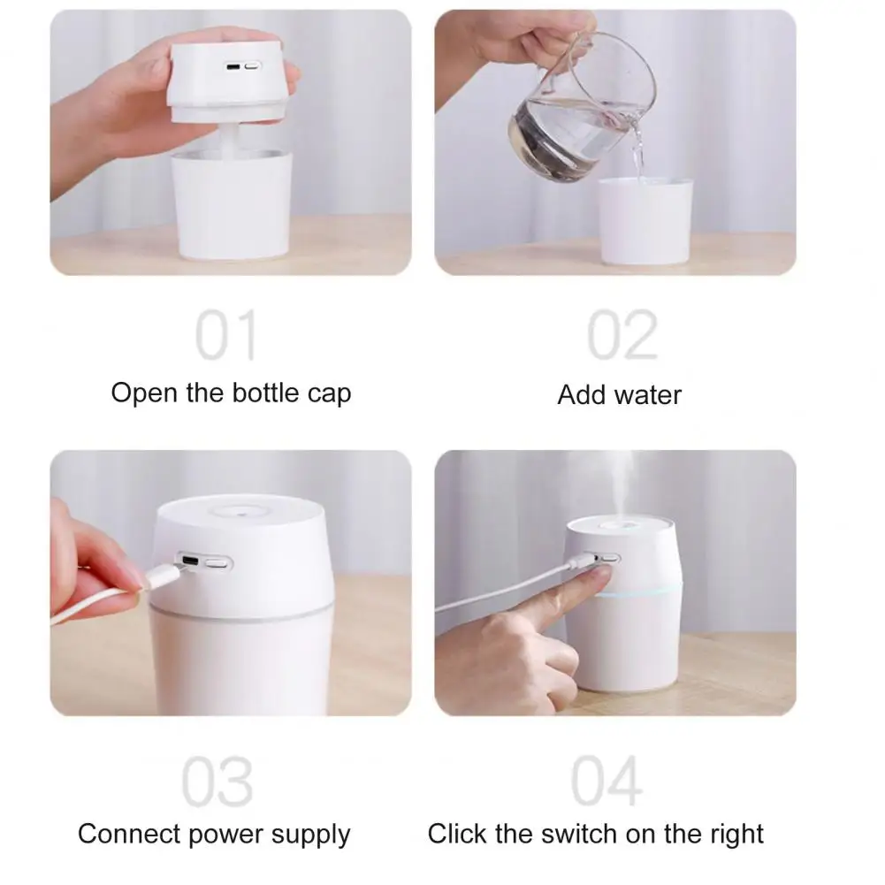 

Mini Air Humidifier Cute Cat Humidifier USB Mini Car Home Bedroom Aromatherapy Machine Air Purifier Mute with LED Night Lamp