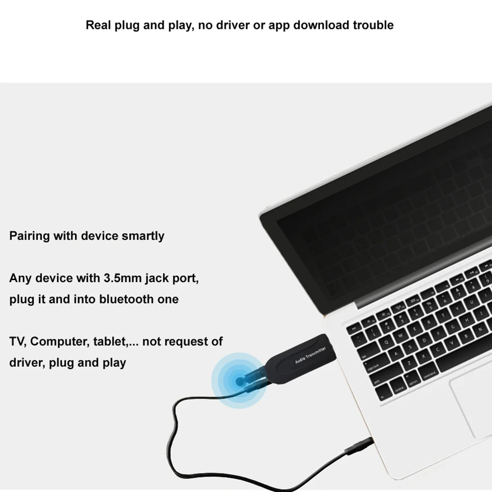 Аудио передатчик простое использование Портативный беспроводной USB A2DP Мини