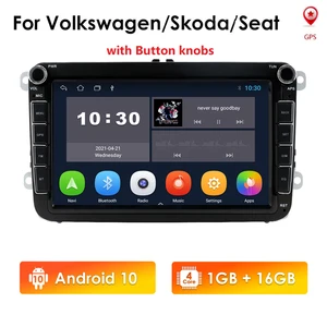 2gb 32gb 8 android 10 2 din car radio gps navigation for vwvolkswagengolfpolotiguanpassatb7b6leonskodaoctavia wifi free global shipping