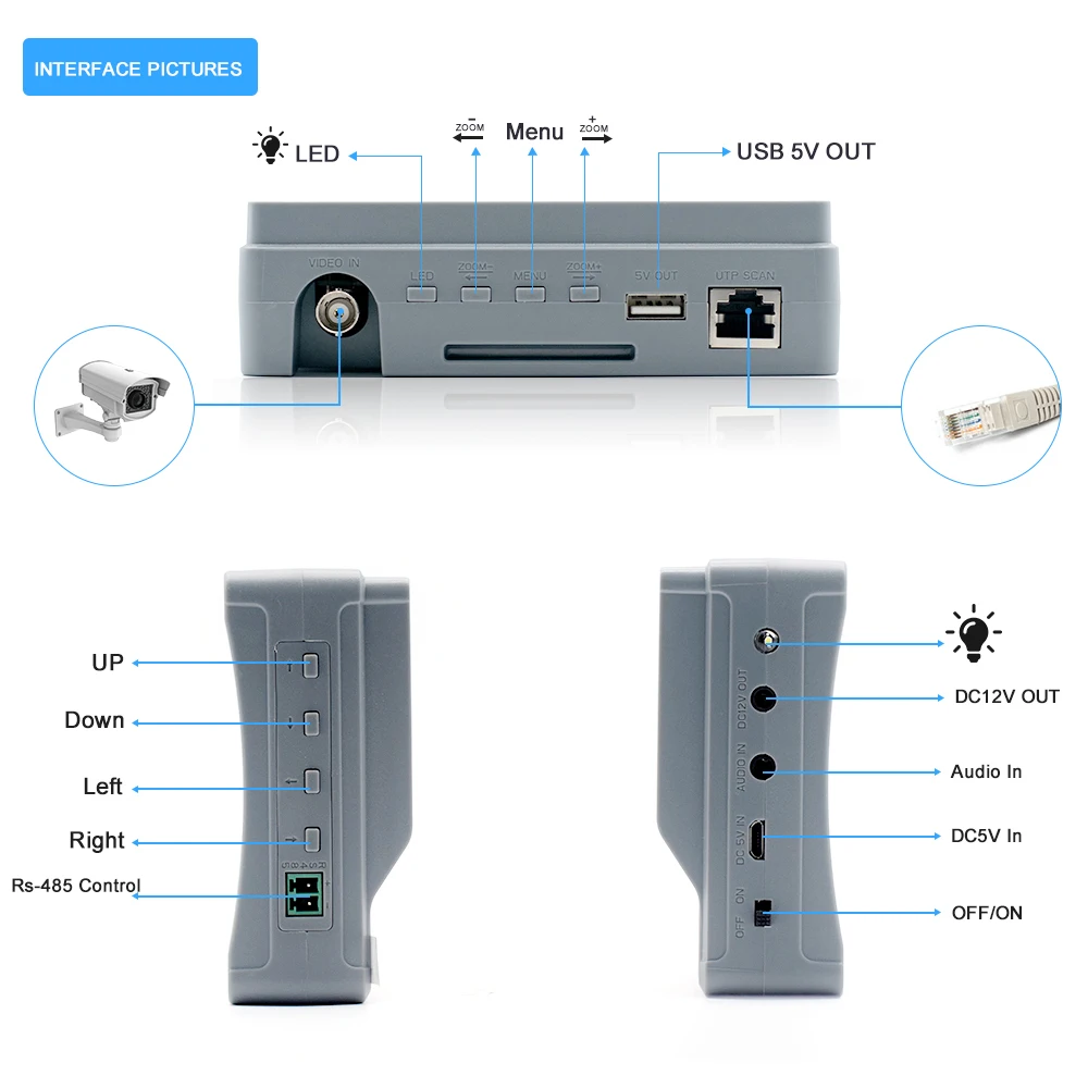 5MP 5 дюймов CCTV наручная камера тестер AHD Тестер монитор TVI CVI CVBS портативный системы
