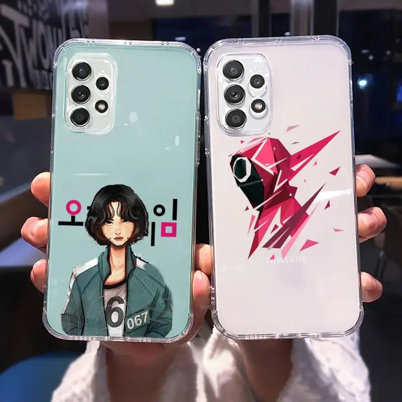 

squid game Phone Case Transparent For Samsung A51 A50 A71 A70 A81 M60S Note S21 S 20 10 9 8 11 E Plus Ultra