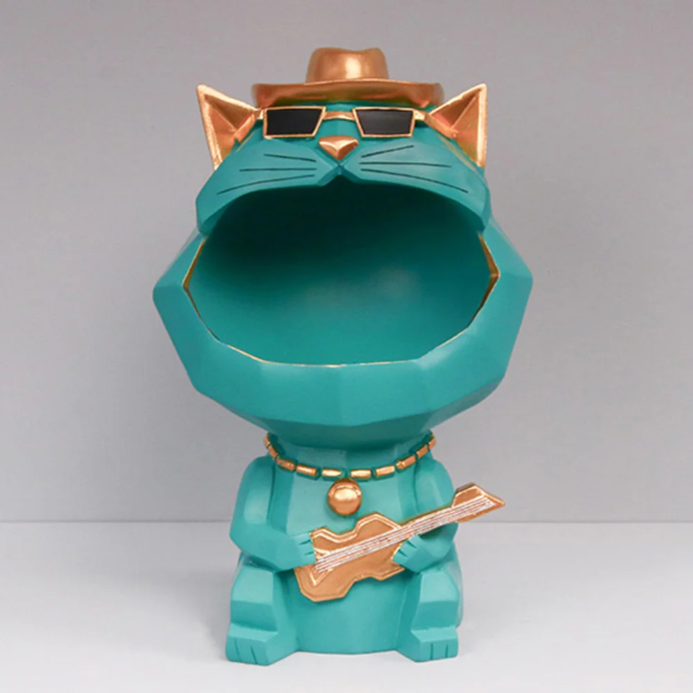 Стильный фигурка кошки домашнего украшения коробка для хранения смолы Искусство