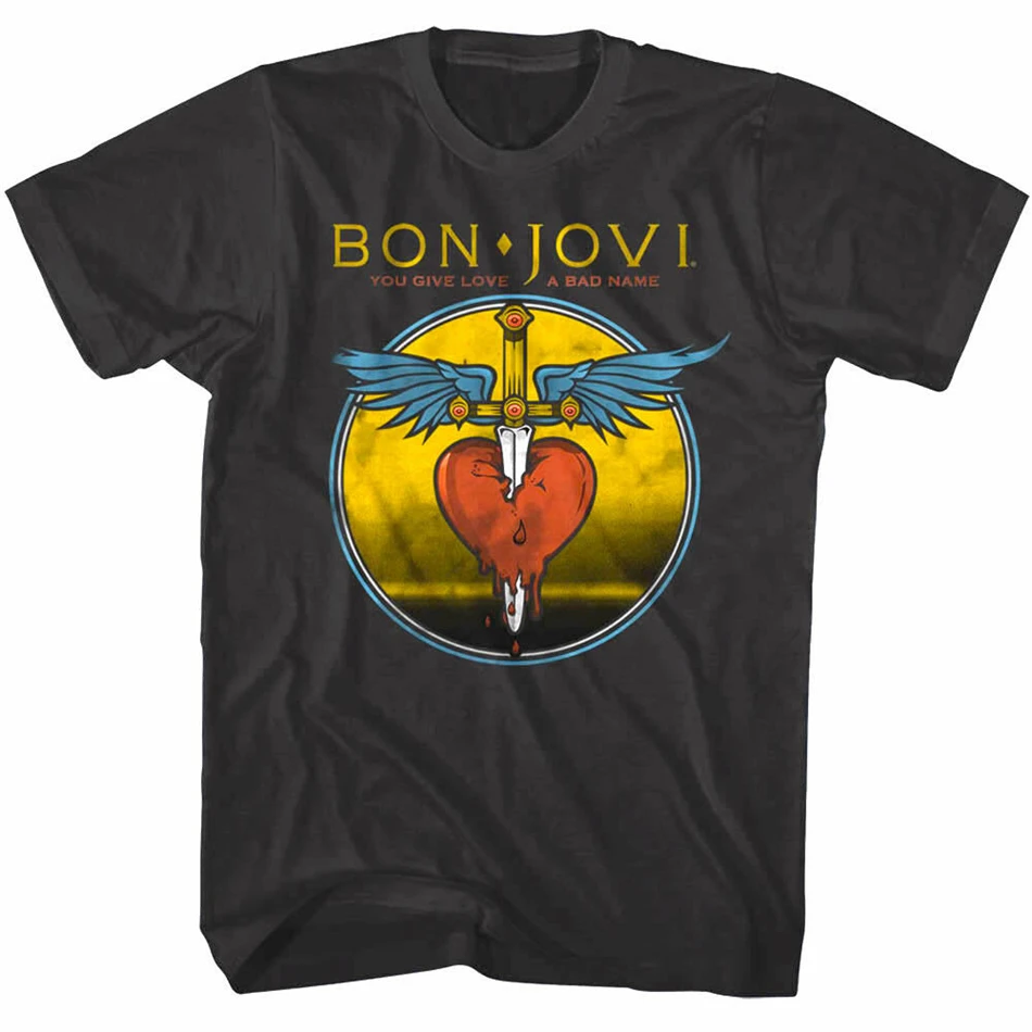 Bon Jovi You Give Love A Bad Name Men'S T Shirt Rock Band Album Tour Music Merch For Youth Middle-Age The Elder Tee |